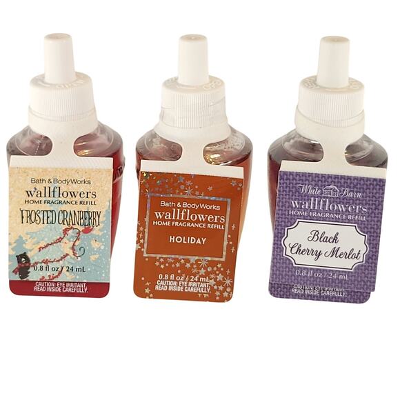 Bath & Body Works Wallflowers Refills Holiday, Frosted Cranberry, Black Cherry - Picture 1 of 10